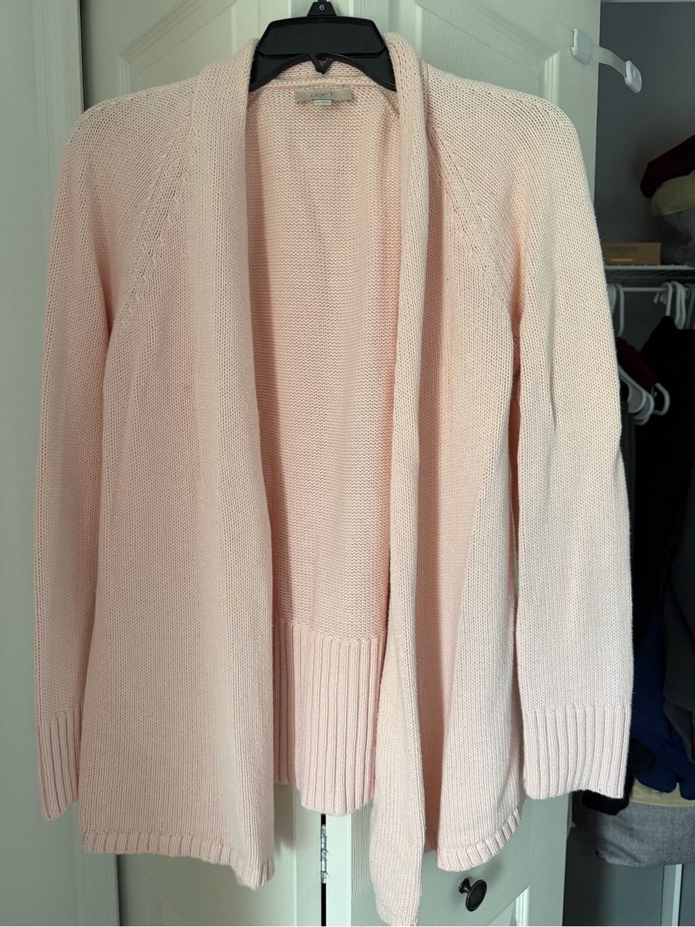 LOFT Pale Pink Open-Front Women's Cardigan